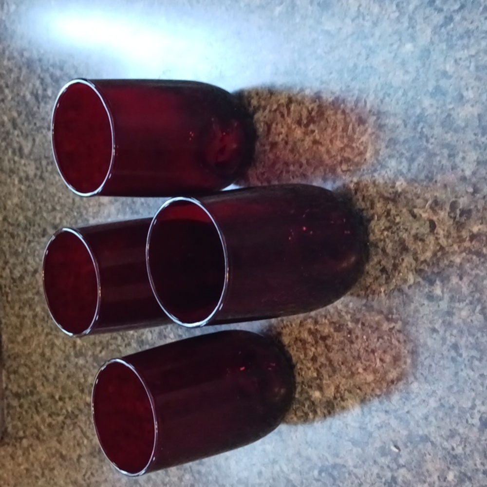 Home Ruby Juice Glasses Vintage